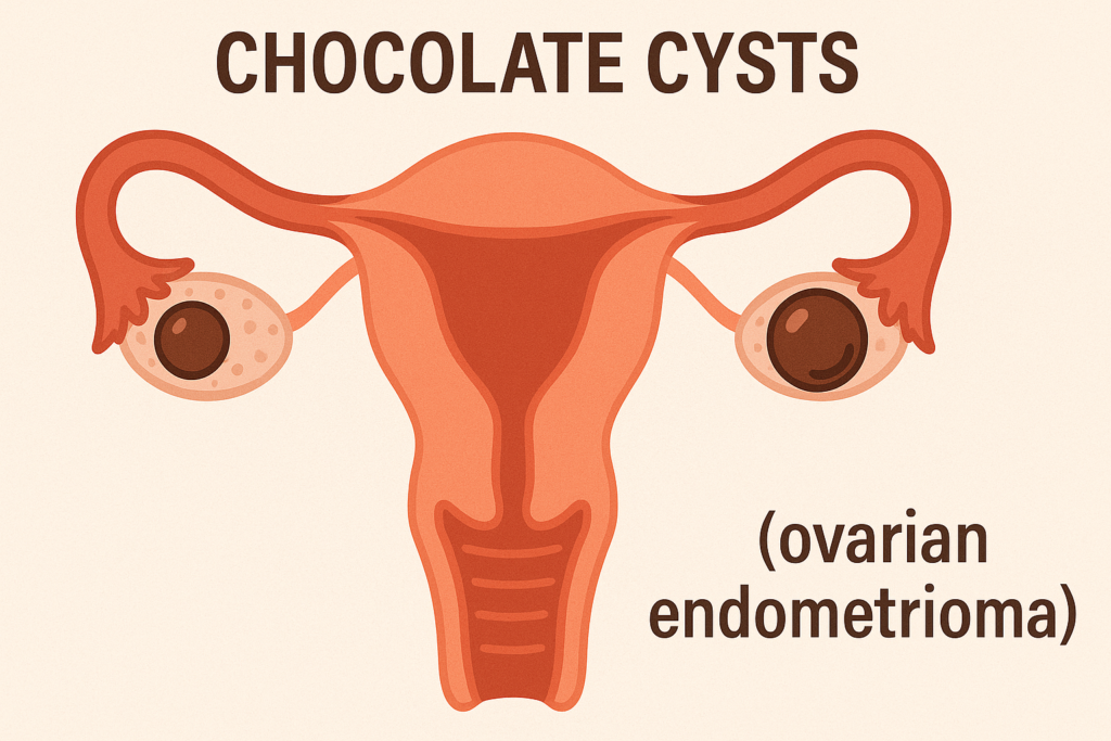 chocolate cyst treatment in Junagadh, endometrioma symptoms, chocolate cyst and infertility, best IVF center in Junagadh, Unique IVF Hospital Junagadh, ICSI treatment Junagadh, ovarian cyst diagnosis, laparoscopy for chocolate cyst, gynecologist in Junagadh, chocolate cyst fertility issues, chocolate cyst vs normal cyst, reproductive health Junagadh, endometriosis-related cysts, hormonal treatment for chocolate cyst
